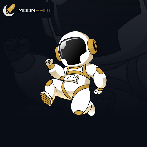 Astronaut Mascot Design for Moonshot Crypto Project Design by ridjam