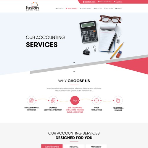 Modern top end Accounting firm website design Réalisé par Webenix Solutions