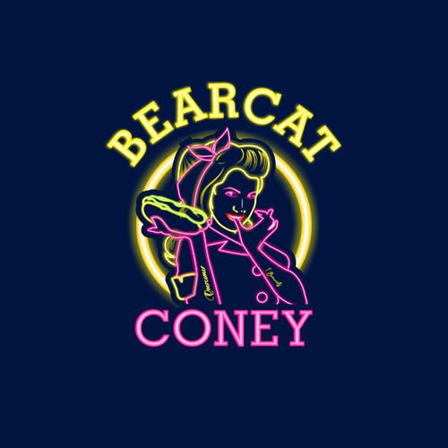G-Rated Cartoon PinUp Girl girl logo for Retro Coney Hotdog restaurant Design by MALATHY