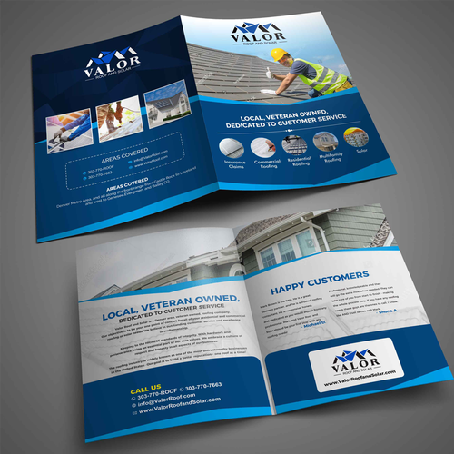 Presentation Folder Design, fast growing roof & solar company in Colorado.  Help us stand out! Design by Dzhafir