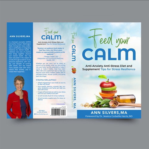 Captivating Yet Calm Book Cover for Stress Relief thru Nutrition Concept Design by Yna