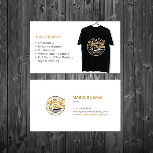 Business Card for a Custom Clothing/Product Business Design by Roni_