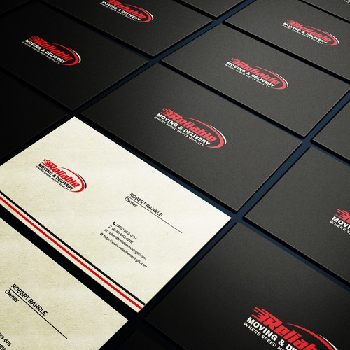 Business Card Design for Moving Company Design by suaminyesarah