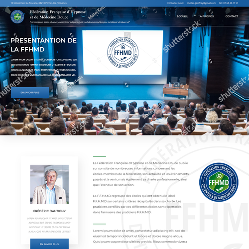 "Créer le site de la Fédération Française d'Hypnose et de Médecine Douce" winning Web page design by Pticaubica
