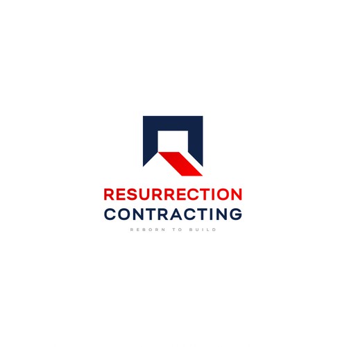 "Reborn To Build" construction company logo. Design by gdrony