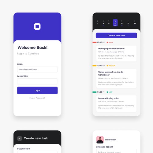 Clean and modern business app design Design by Jithin Roy ☀️