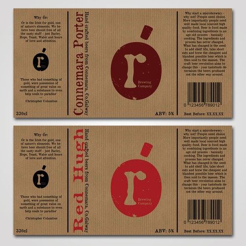 Etiquetas de producto propuesta en el concurso por Stefan Alfonso