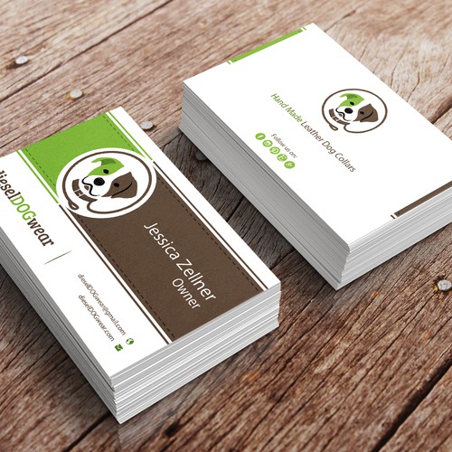 Design a stunning business card for a dog loving company Design by Zia_Hassan