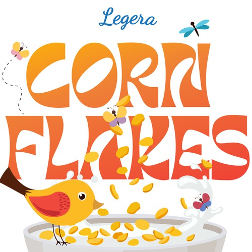 Premium cereal breakfast packaging (Corn Flakes) Design by Glerm Rubini