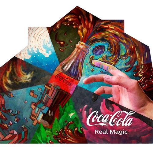 Artistic mural design for Coca-Cola Zero in Brussels Design by Hitruk