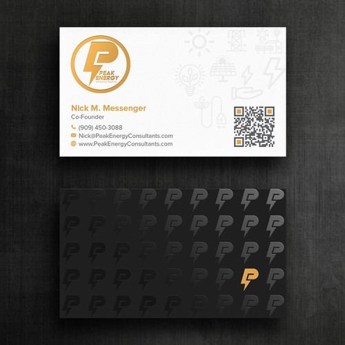 Modern Business Card Design for Electric Energy and Solar Company Design by Felix SH