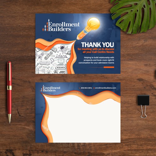 Design a thank you card for us to send to clients using our ad creative as inspiration Design by STMRM