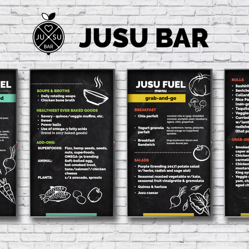 Jusu Bar Menu Design by kikodesigns