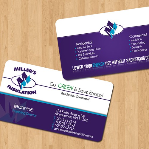 Business card design for Miller's Insulation Design by elson14