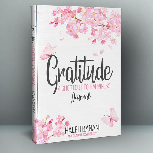 A Gratitude journal cover: Gratitude - A shortcut to happiness Diseño de aikaterini