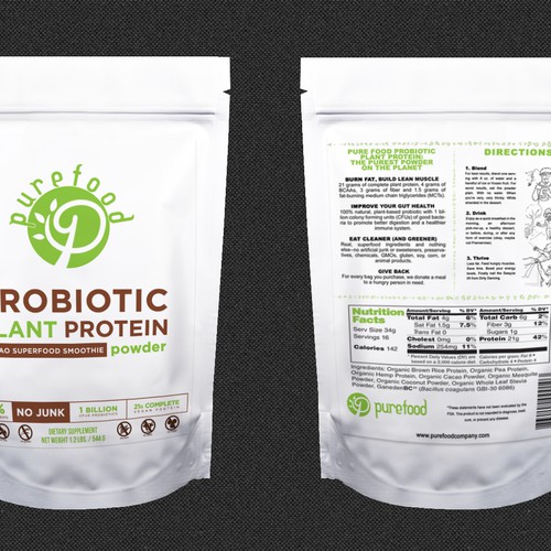 Diseño de Guaranteed Winner! - Design a Simple, Typography-driven Product Label for Our Healthy Protein Powder de gabson