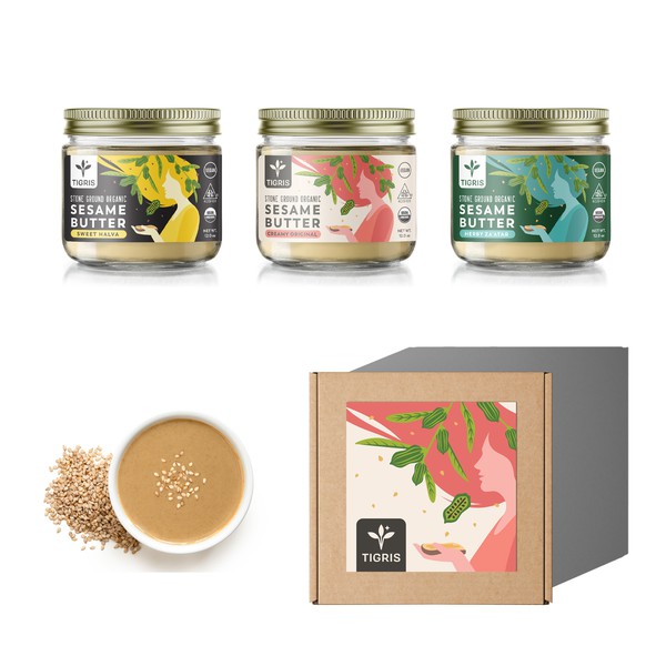 Labels design for sesame butters