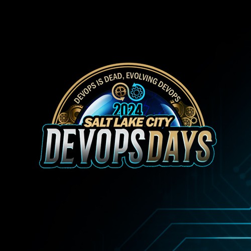 Evolution of DevOps - during Pi day - website and print logo Design by Maria Angelica Gomez