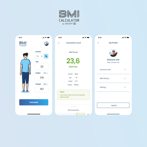Bmi calculator app design | App design contest | 99designs