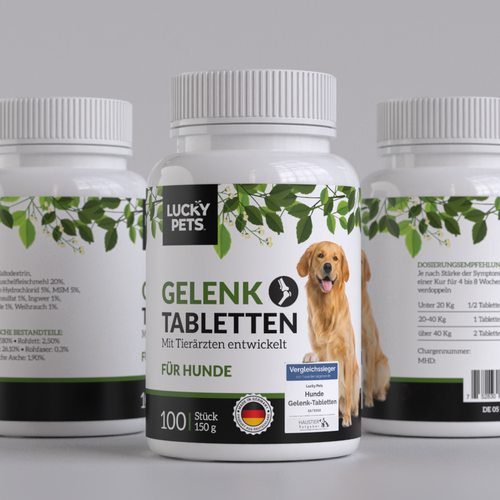 Modern label design for high quality joint tablets for dogs Design by Tamara.D