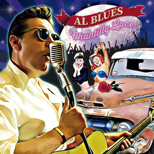 "DISEÑO DE PORTADA DE DISCO DE ROCK AND ROLL CLÁSICO" winning Poster by megaromy504