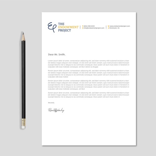 Clean, simple note design, The Endowment Project Design by LAXMI DESIGNHUB