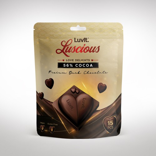 Design a standout label for a Premium Chocolate Homepack Réalisé par TheBeeDee