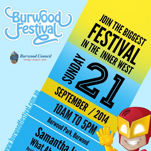Burwood Festival SuperHero Promo Poster Diseño de tale026