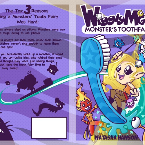 Childrens Book Cover about a Monsters' Tooth Fairy (ages 5-8) Design by Dante Bañuelos