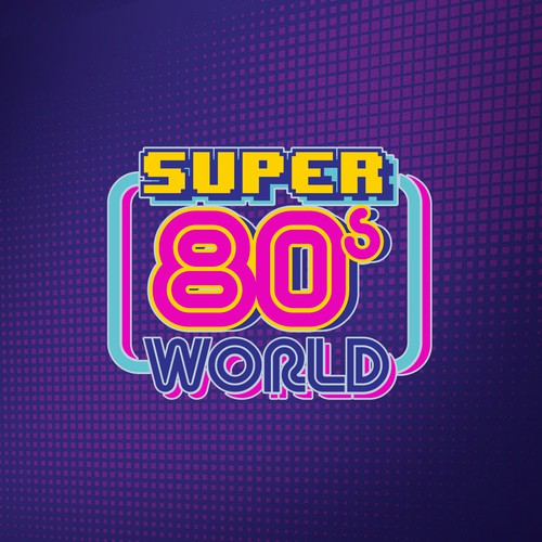 Create a totally bitchin' logo for our "Super 80s World" retro video game Diseño de dipomaster™