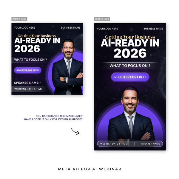 Design by kausik_D titled "Meta Ad for AI webinar"