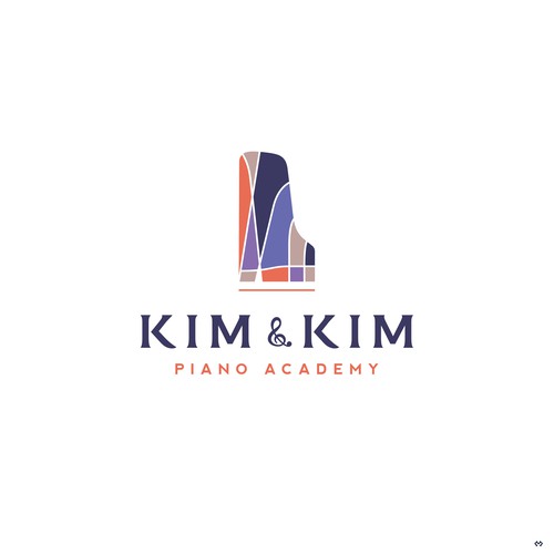 Logo to appeal adult piano students for online piano school called Kim & Kim Piano Academy Design by no noise