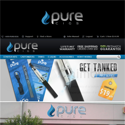 Create an updated logo design for PURE CIGS Design réalisé par Susmetoff