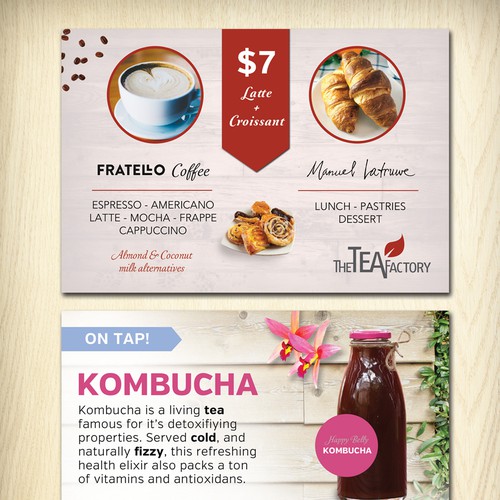 4x6 Postcard for Modern Teashop and Cafe デザイン by SlowShow Design