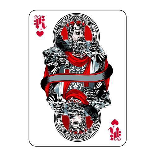 We want your artistic take on the King of Hearts playing card Design by harwi studio