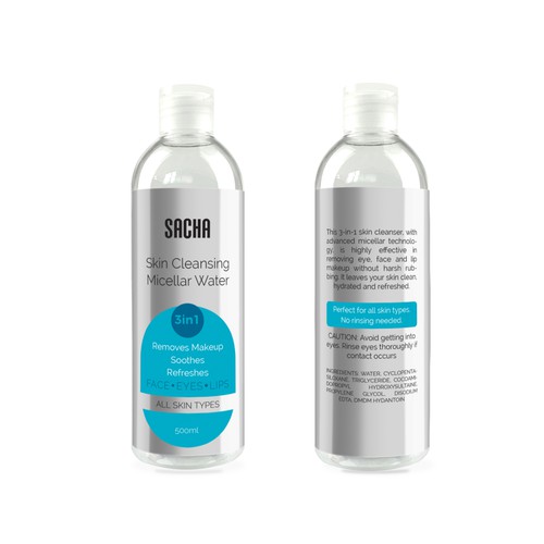 Sacha Micellar Water bottle 500ml Design by Shisiouk