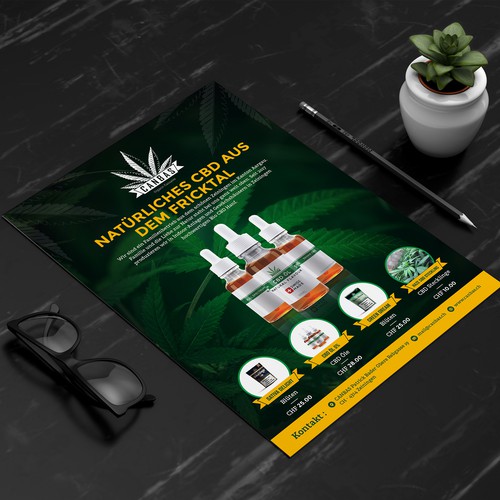 Flyer promotion for local CBD store Réalisé par mahiofficial