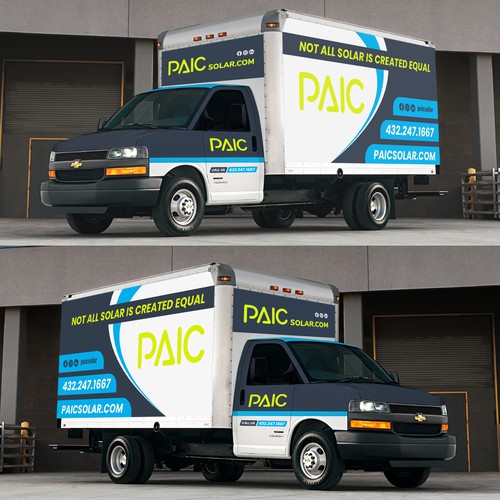 Design us an eye catching, modern, box truck wrap! Design by Mushfiqur™