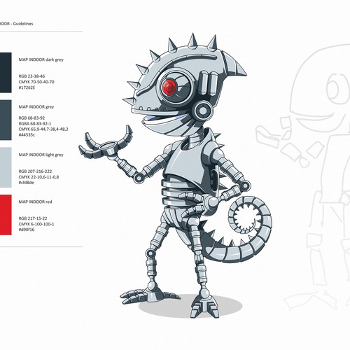 Design character for MAP INDOOR online presentations Design by Objectype