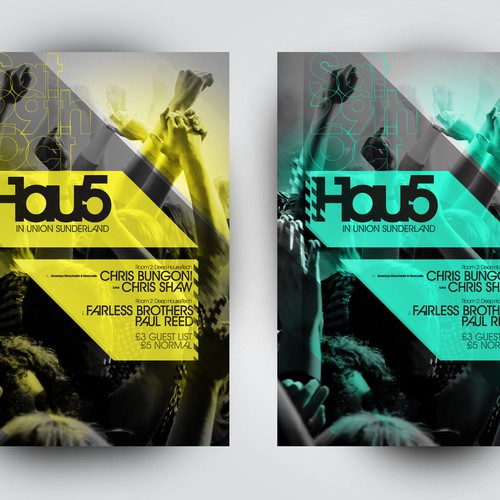 ♫ Exciting House Music Flyer & Poster ♫ Design by NowThenPaul