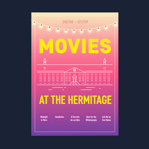 Fun, colorful and laid-back poster for outdoor film festival in historical Amsterdam Réalisé par ppriess