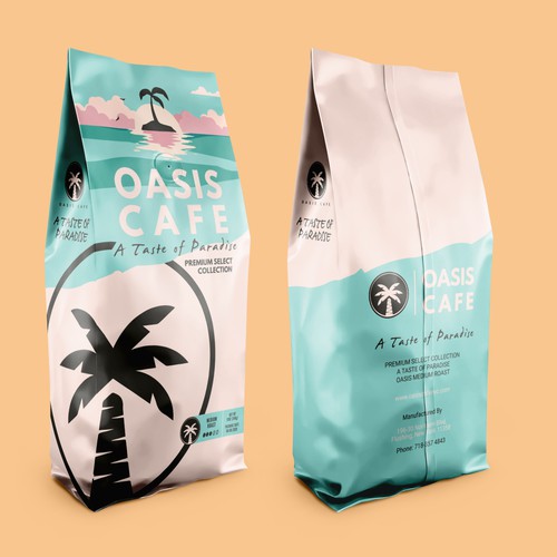 OASIS CAFE COFFEE BEAN PACKAGING DESIGN Design by suraiatonna