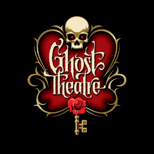 "Combination of horror and puzzles in logo for haunted theatre" winning Logo & business card