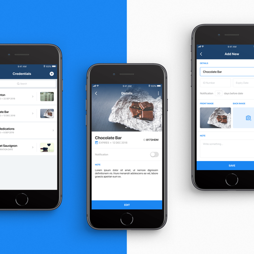 Design UI/UX for credential monitoring iOS app. Design by Ratko Batinic