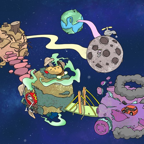 Concept art for a space travelling story