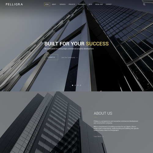 Create a premium website for the leading construction company in