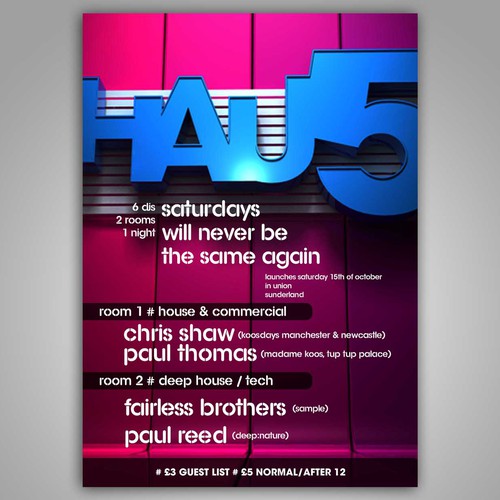 ♫ Exciting House Music Flyer & Poster ♫ Design by Aksa.