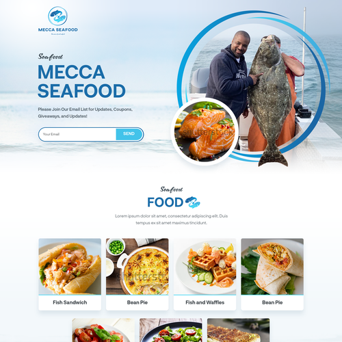 Miami Soul Seafood Restaurant Concept 1 Page Only Design von Pinku