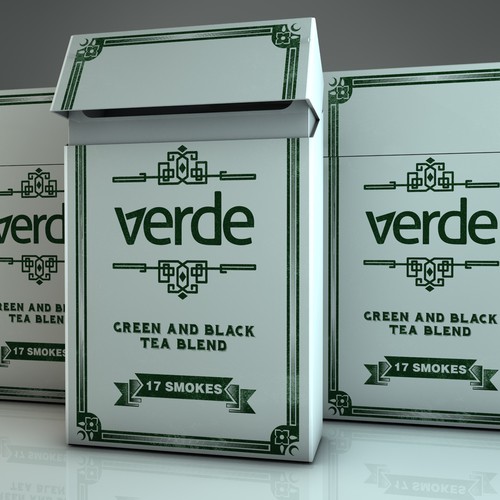 Verde Green Tea Cigarette Box Design Design by AleDL
