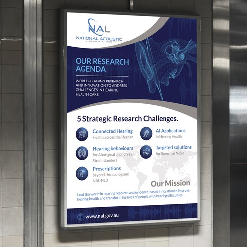 Create an engaging poster for a world-leading hearing research and innovation institution! Design by Hadi (Achiver)